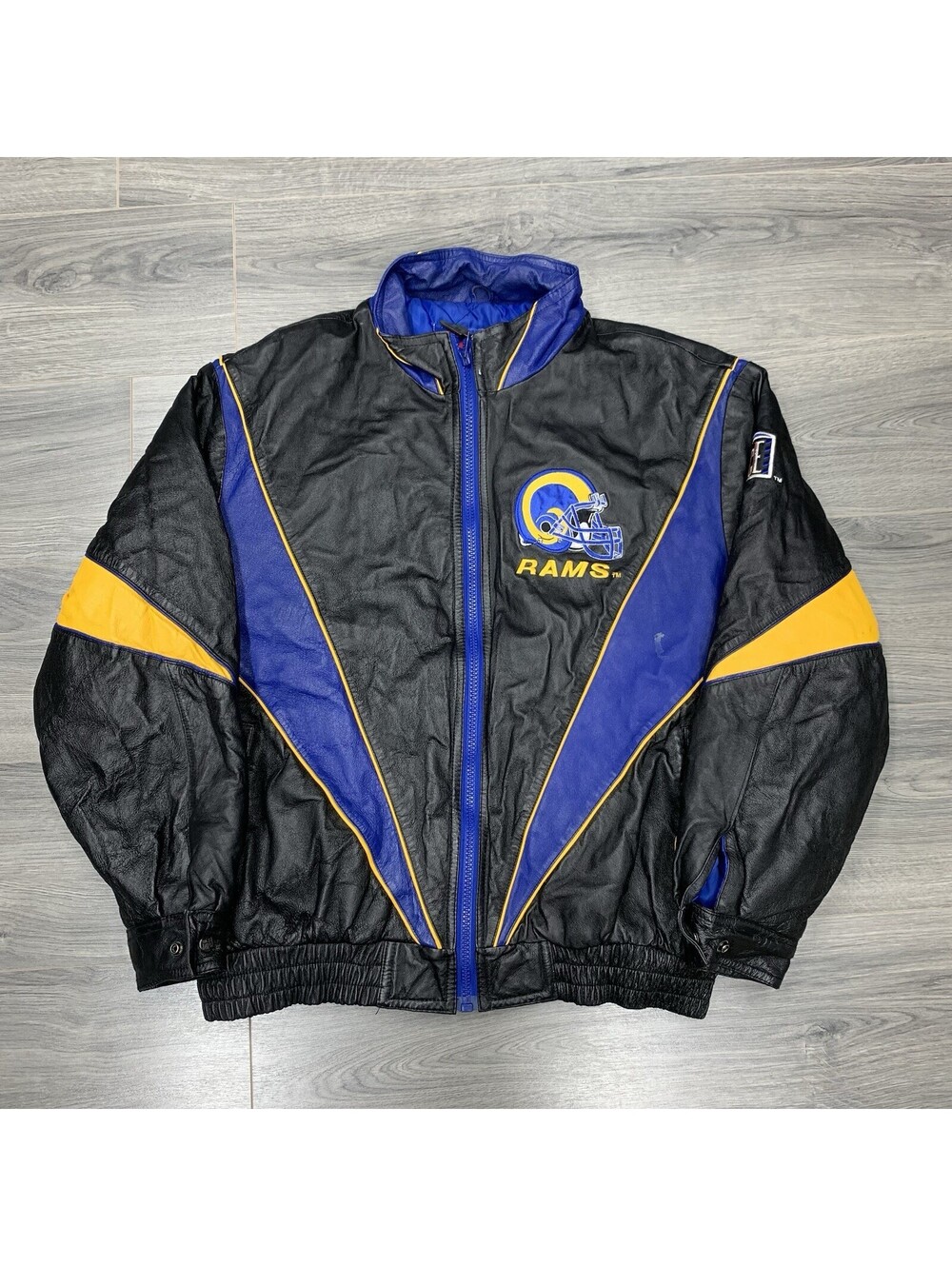 Vintage 1990S Pro Player Los Angeles Rams Jacket XL Rare Men’s Genuine Leather